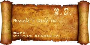 Mozsár Diána névjegykártya